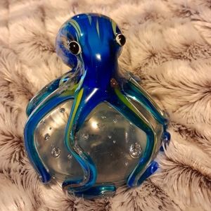 BEAUTIFUL BLOWN GLASS 🐙 OCTOPUS PAPERWEIGHT 4 1/2inches